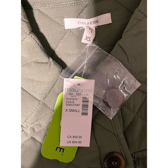 Maurices Jacket Women’s Sz XS Green Lightweight Quilted Button Up Travel - Picture 3 of 6